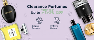 clearance on fragrance up to 75% off