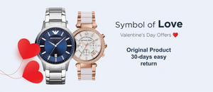 valentines off on watches with 30 days return