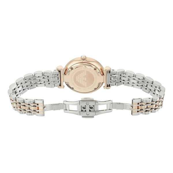 emporio armani bracelet watch for women white and rose gold dial back