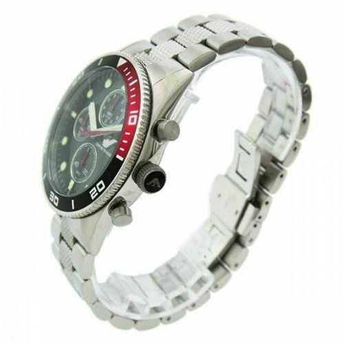 emporio armani bracelet watch with black dial for men side