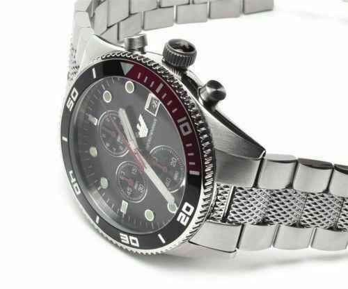emporio armani bracelet watch with black dial for men bottom front