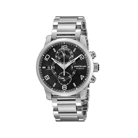 mont blanc men bracelet watch with black dial front